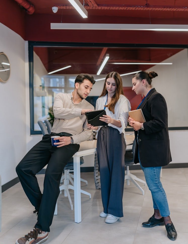 Business team analyzing global trade potential